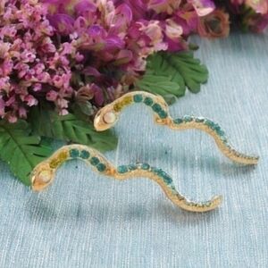 ANTHROPOLOGIE JEWEL PYTHON SERPENT EARRINGS